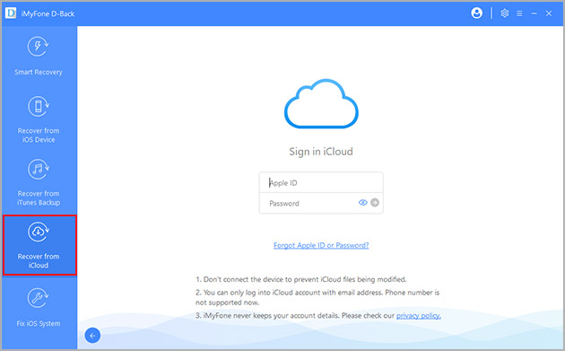 scan iCloud backup for deleted data