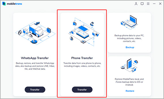 launch mobiletrans tool