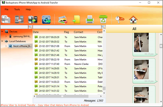 transfer all iPhone WhatsApp messages to Android