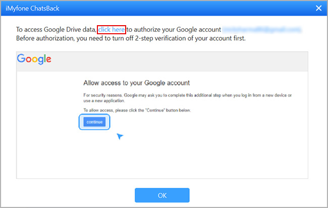 authorize google account
