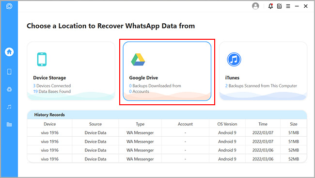 recover whatsapp data from google drive
