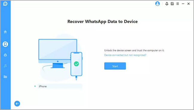 restoring whatsapp data back to ios device