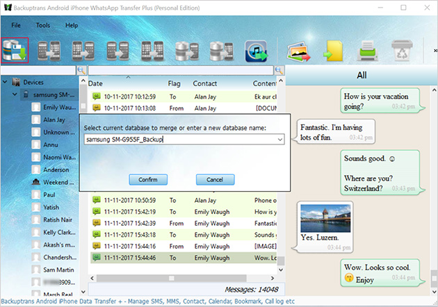 backup percakapan WhatsApp Android ke komputer anda