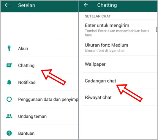 backup chat WhatsApp di Android