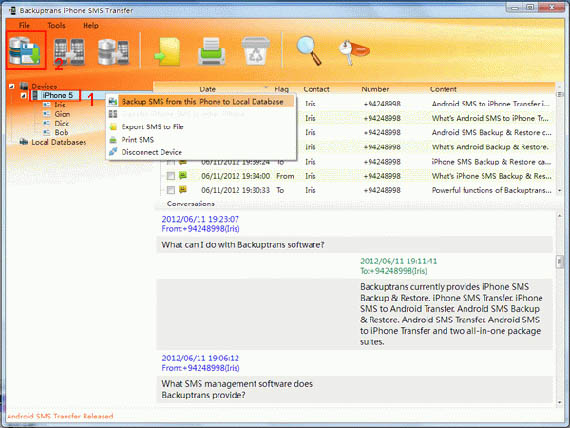 backup all your iPhone sms to computer