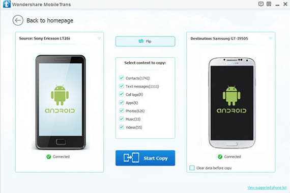 connect both Android devices to a computer