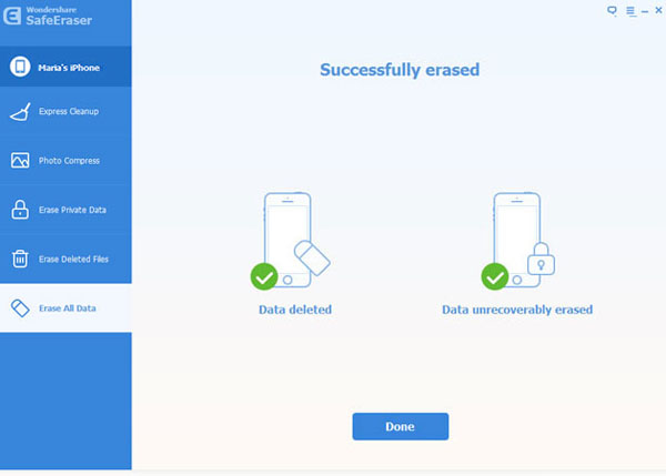 data erased successfully from iphone