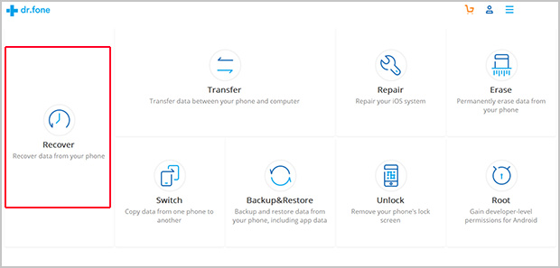 select Data Recovery mode of the tool