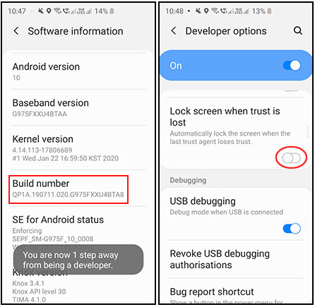 steps to enable usb debugging