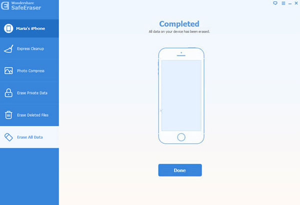 finish erasing data from iPhone