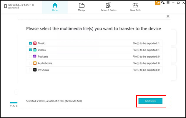 media files getting transferred to itunes