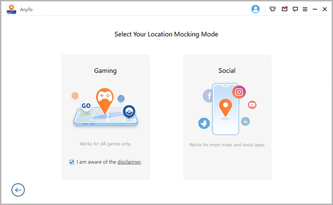 select gaming or social mode