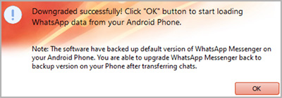 WhatsApp downgraded successfully on android
