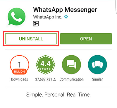 uninstall whatsapp updates