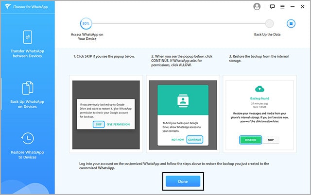 backup WhatsApp data of Android